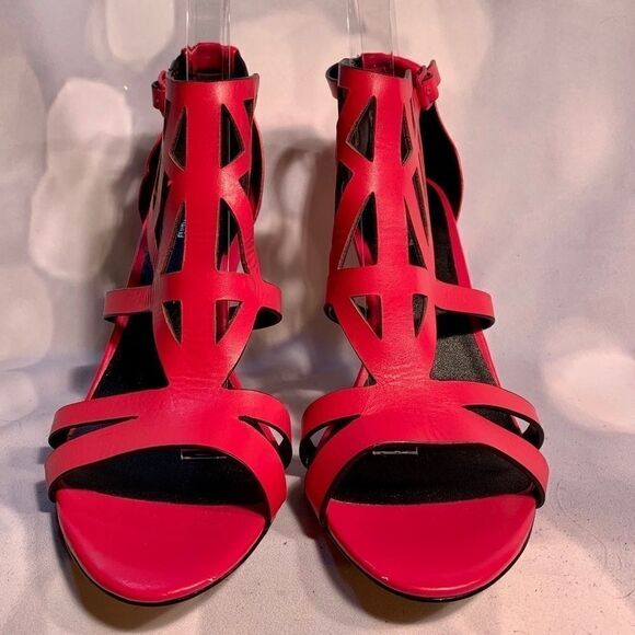 CHARLESĀ DAVIDāNWOBāRED/PINKā3āāHEELSāSANDALāSIZEā8.5 - Picture 2 of 5